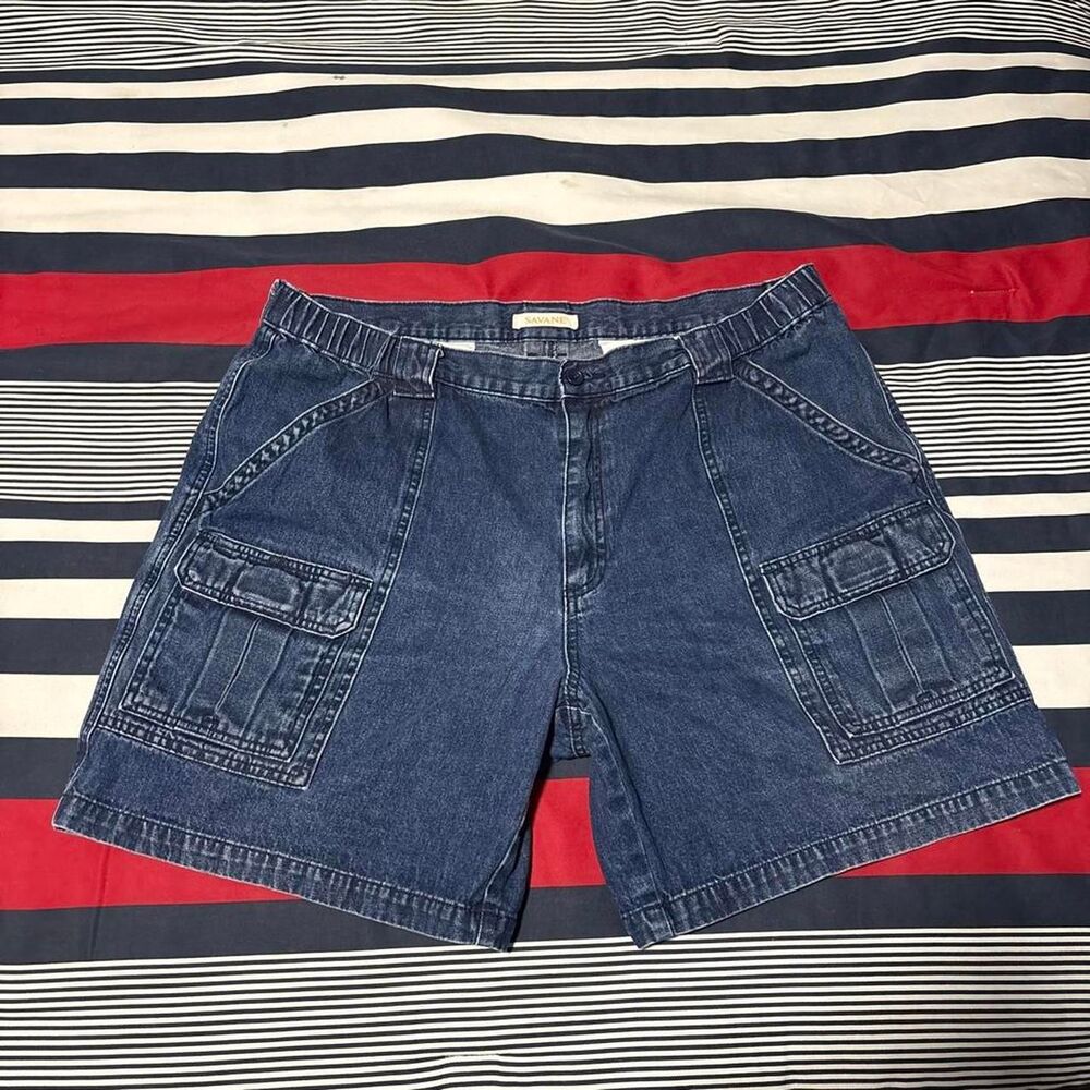 Savane Men's Navy and Blue Shorts